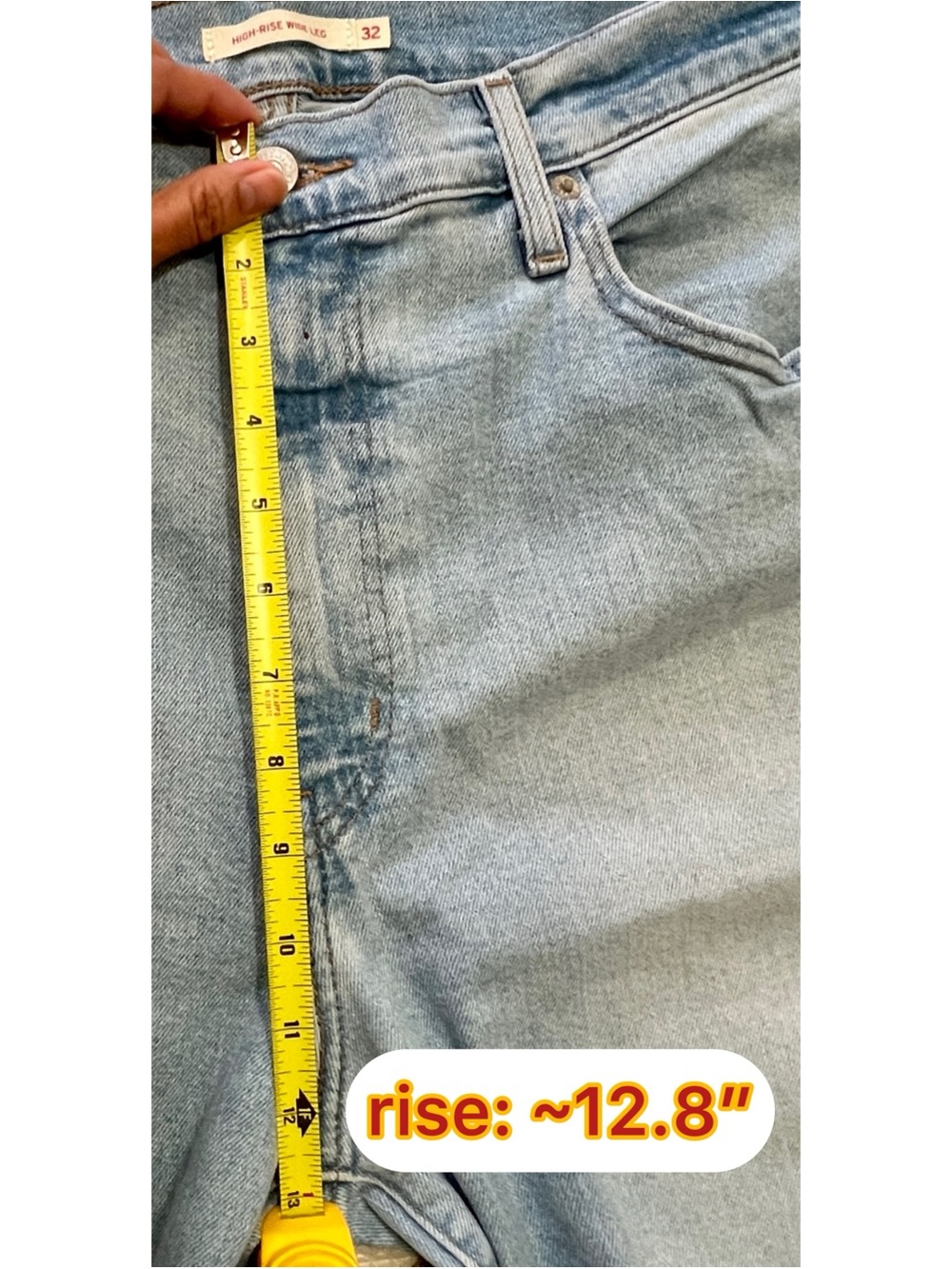Levi’s new light blue high rise wide leg jeans US Women’s 14/32 W32 L27 - Picture 4 of 13